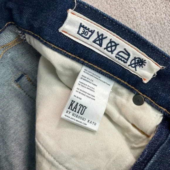 HIROSHI KATO The Pen Slim Selvedge Denim Jeans 29x27 Blue Raw Stretch USA Made